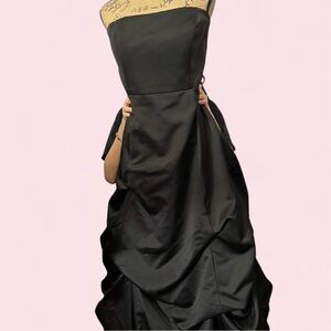 David's Bridal Elegant Black Strapless Dress
